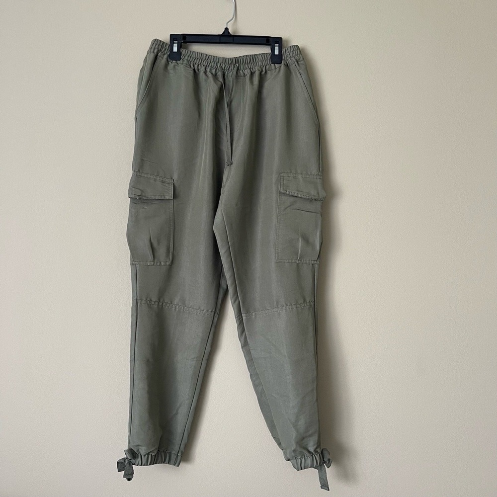 Nanette Lepore‎ Pants Womens Khaki Cargo Drawstring Elastic Waist Pockets